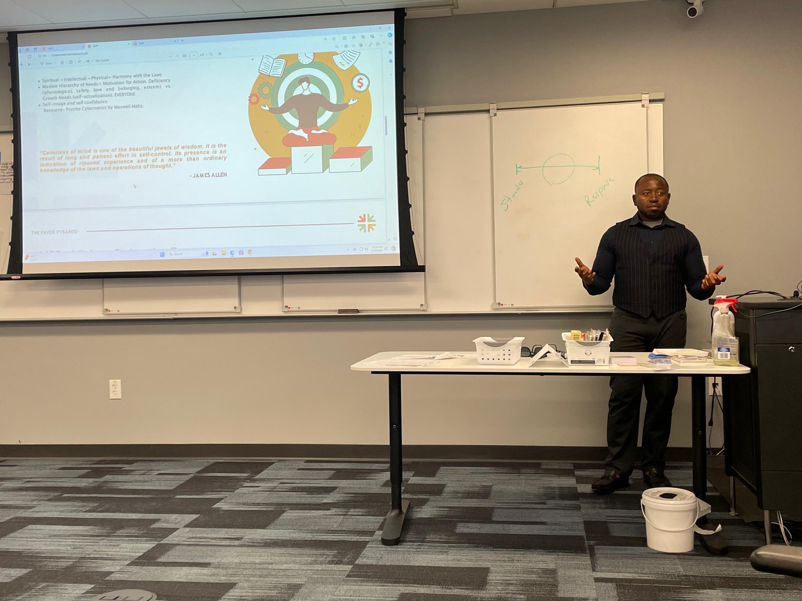 A leadership development session in progress